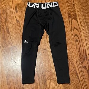 Under Armour Black Logo Elastic Waist Compression Leggings